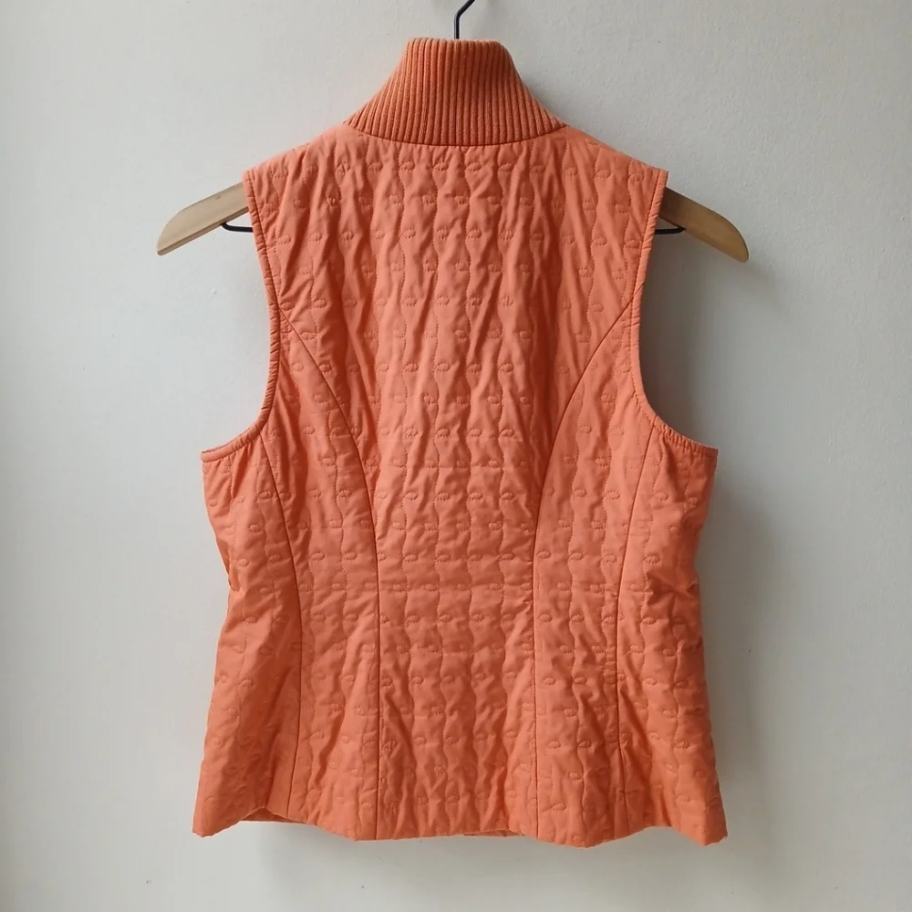Salvatore Ferragamo Quilted Vest Peach Orange Women's 6 - Picture 4 of 8